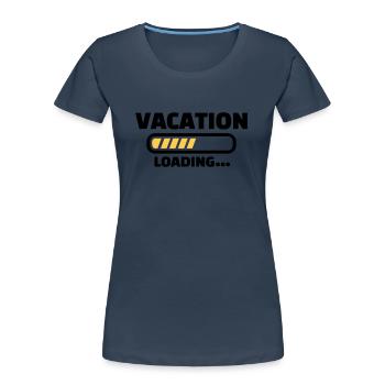 Urlaub - Frauen Premium Bio T-Shirt - Navy - Vorne - Mia (176cm)