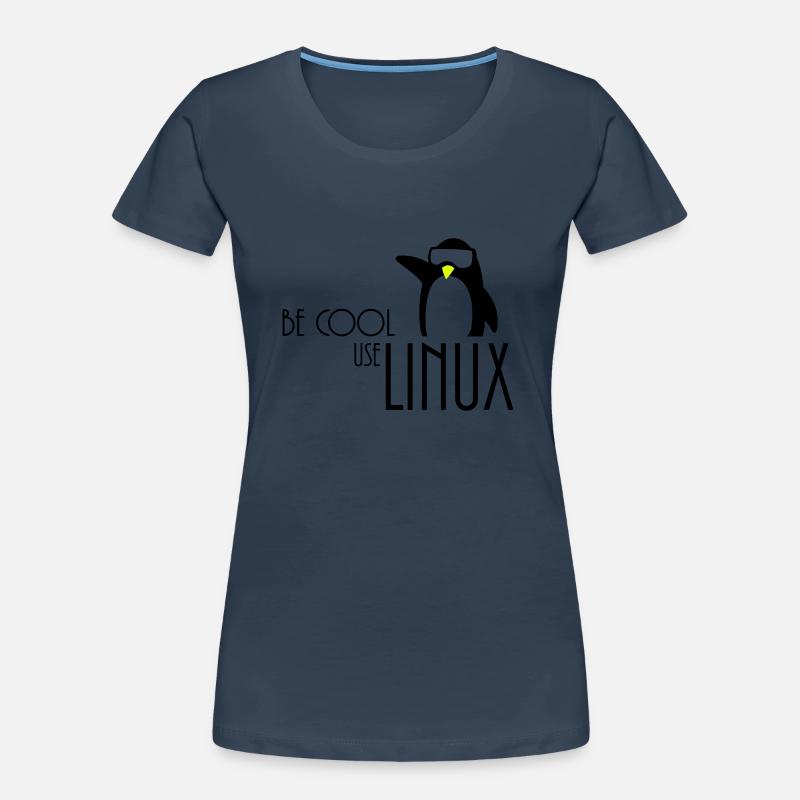 be cool use linux - Women's Premium Organic T-Shirt - navy