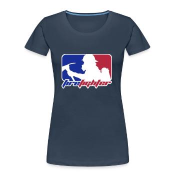 firefighter - Frauen Premium Bio T-Shirt - Navy - Vorne - Mia (176cm)