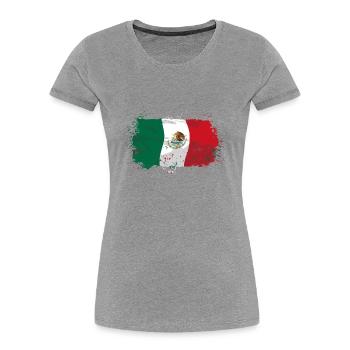 Mexico Flag - Frauen Premium Bio T-Shirt - Navy - Vorne - Mia (176cm)