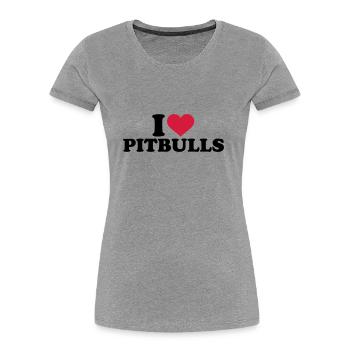 I love Pitbulls - T-shirt bio Premium Femme - bleu marine - Devant - Mia (176cm)