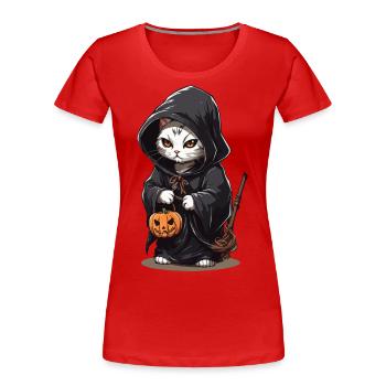 Kawaii Magician Cat Halloween Spell Magic Cats - Women's Premium Organic T-Shirt - navy - Front - Mia (176cm)