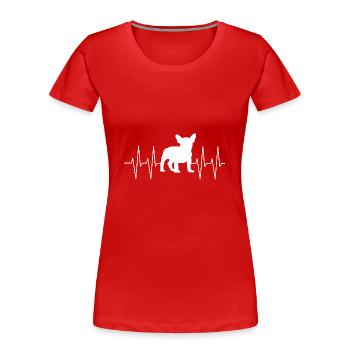 French Bulldog I love Frenchies - Women's Premium Organic T-Shirt - navy - Front - Mia (176cm)