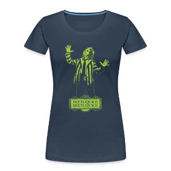 Beetlejuice 2 Betelgeuse Design In Grün & Schwarz - Frauen Premium Bio T-Shirt - Navy - Vorne - Mia (176cm)