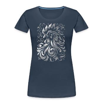Hühnerkunst - Frauen Premium Bio T-Shirt - Navy - Vorne - Mia (176cm)