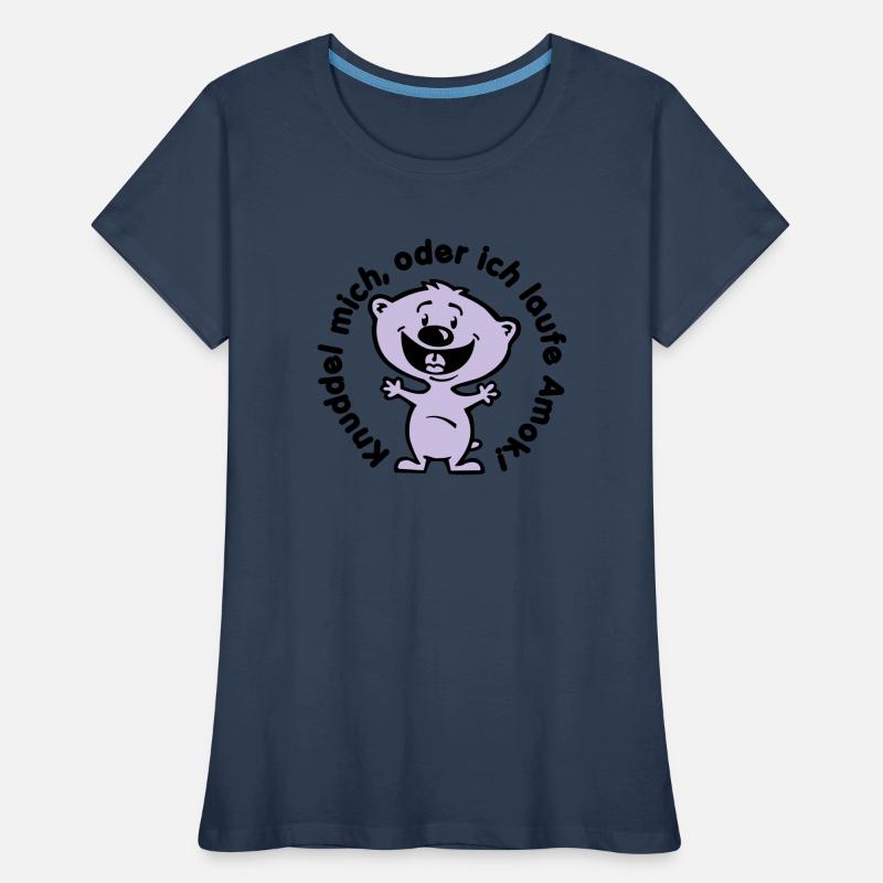 knuddel mich, oder ich laufe amok Frauen Premium Bio T-Shirt