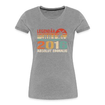 2016 Juli Geboren im Juli 2016 - Frauen Premium Bio T-Shirt - Navy - Vorne - Mia (176cm)