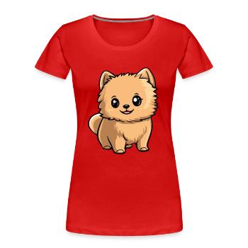 Pomeranian Dog Comic Cute Pomeranian - Women's Premium Organic T-Shirt - navy - Front - Mia (176cm)