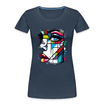 Frauen Girl Power Design Kunst Weiblicher Feminismus Symbol - Frauen Premium Bio T-Shirt - Navy - Vorne - Mia (176cm)