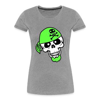 Pirat Hut Schädel Skelett Totenkopf Halloween Kopf - Frauen Premium Bio T-Shirt - Navy - Vorne - Mia (176cm)