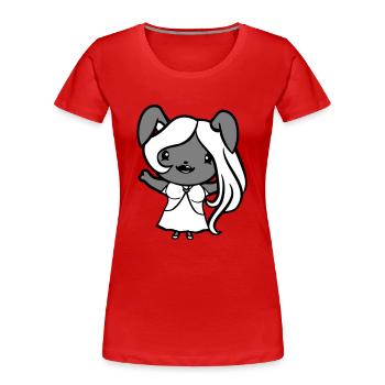 Hase Mädchen Hübsch Frau Häsin Winkt Lange Haare - Frauen Premium Bio T-Shirt - Navy - Vorne - Mia (176cm)