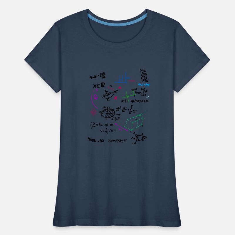 Math Complex Mathematical blackboard with formulas Women's Premium Organic T-Shirt