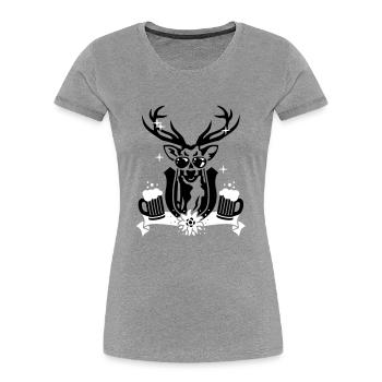 Wiesn Hirsch 2C - - T-shirt bio Premium Femme - bleu marine - Devant - Mia (176cm)