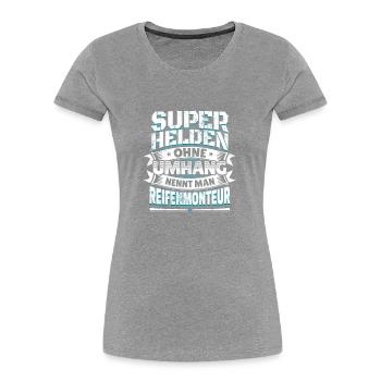 Superheld Spruch Held Reifenmonteur Geschenk - Frauen Premium Bio T-Shirt - Navy - Vorne - Mia (176cm)