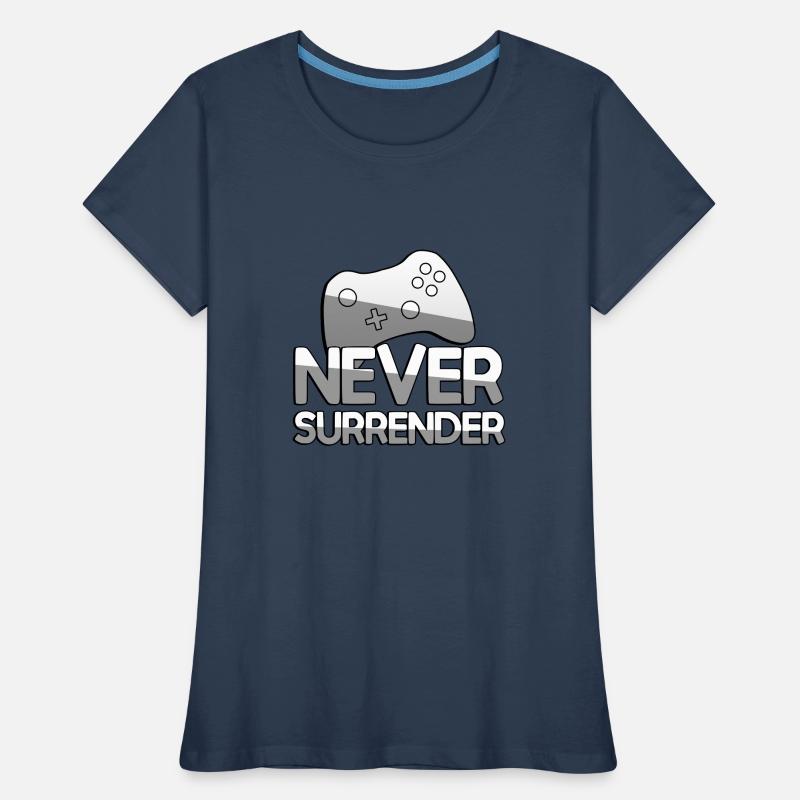 NEVER SURRENDER + Controller - Gaming Women's Premium Organic T-Shirt