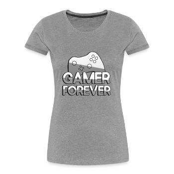 GAMER FOREVER + Controller - Gaming - Women's Premium Organic T-Shirt - navy - Front - Mia (176cm)
