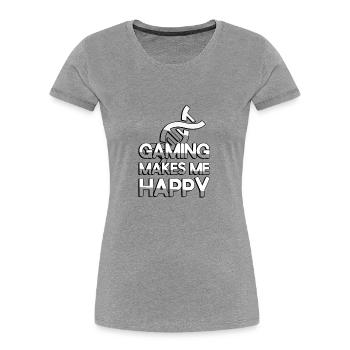 GAMING MAKES ME HAPPY + DNA - Gaming - Women's Premium Organic T-Shirt - navy - Front - Mia (176cm)