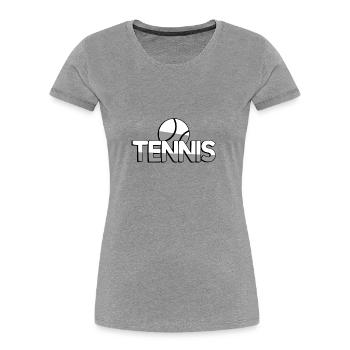 TENNIS + Balle de Tennis - Sports - T-shirt bio Premium Femme - bleu marine - Devant - Mia (176cm)