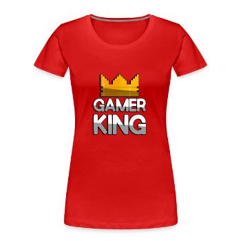 GAMER KING + King Crown - Gaming - Women's Premium Organic T-Shirt - navy - Front - Mia (176cm)