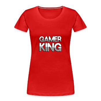 GAMER KING - Gaming - Women's Premium Organic T-Shirt - navy - Front - Mia (176cm)
