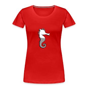 Seepferdchen - Illustration - Frauen Premium Bio T-Shirt - Navy - Vorne - Mia (176cm)