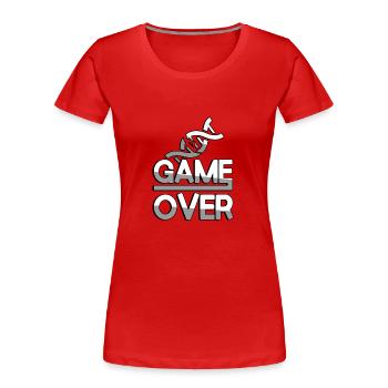 GAME OVER (Weiß) + DNA - Gaming - Frauen Premium Bio T-Shirt - Navy - Vorne - Mia (176cm)