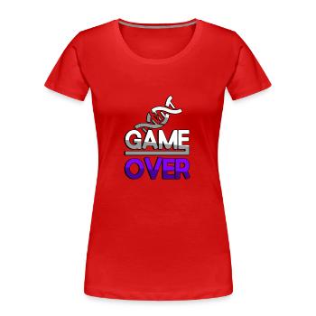 GAME OVER (Lila) + DNA - Gaming - Frauen Premium Bio T-Shirt - Navy - Vorne - Mia (176cm)