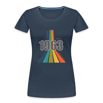 Limited Edition Awesome Since 1963 - Frauen Premium Bio T-Shirt - Navy - Vorne - Mia (176cm)