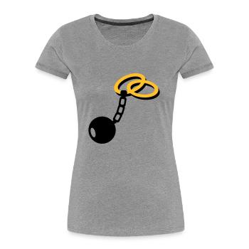 Mariage Bagues - T-shirt bio Premium Femme - bleu marine - Devant - Mia (176cm)