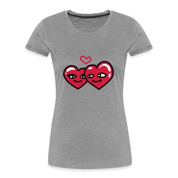 verliebte Herzen - Frauen Premium Bio T-Shirt - Navy - Vorne - Mia (176cm)