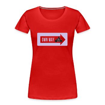 Own Way Cafe Racer - Frauen Premium Bio T-Shirt - Navy - Vorne - Mia (176cm)