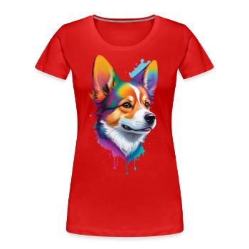 Dog Welsh Corgi Pembroke Dogs Design Pedigree Dog - Women's Premium Organic T-Shirt - navy - Front - Mia (176cm)