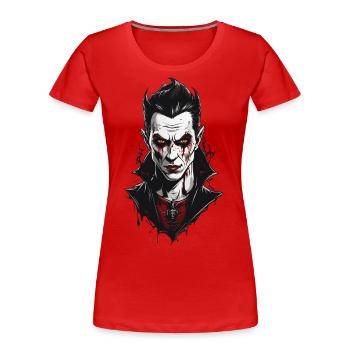 Modern Vampire Gothic Retro Halloween Design - Women's Premium Organic T-Shirt - navy - Front - Mia (176cm)