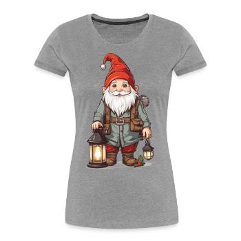 Christmas Gnome with Light Christmas Gnome - Women's Premium Organic T-Shirt - navy - Front - Mia (176cm)