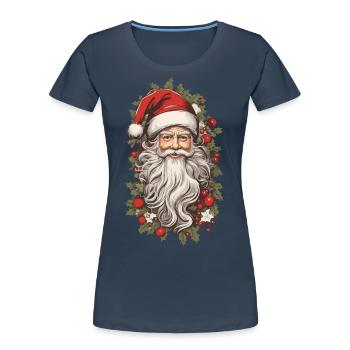 Nostalgic Christmas Magic Santa Claus - Women's Premium Organic T-Shirt - navy - Front - Mia (176cm)