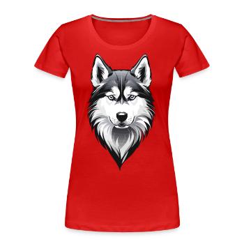 Husky Streetwear Hund Design Huskies Hunde - Frauen Premium Bio T-Shirt - Navy - Vorne - Mia (176cm)