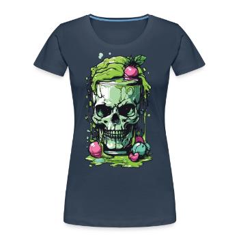 Poisonous gothique crâne Mug Halloween Design - T-shirt bio Premium Femme - bleu marine - Devant - Mia (176cm)