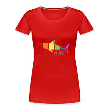 haifisch lgbt toleranz pride human hai-life - Frauen Premium Bio T-Shirt - Navy - Vorne - Mia (176cm)