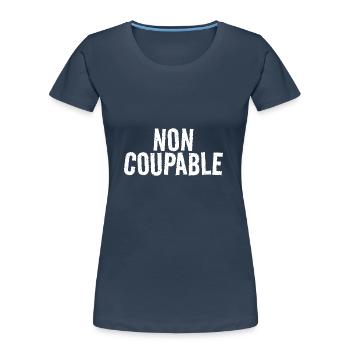 non coupable - T-shirt bio Premium Femme - bleu marine - Devant - Mia (176cm)