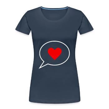 Saint-Valentin, Saint-Valentin, Saint-Valentin - T-shirt bio Premium Femme - bleu marine - Devant - Mia (176cm)