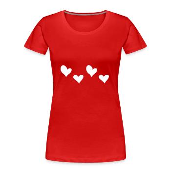 Quatre coeurs coeur symbole amour - T-shirt bio Premium Femme - bleu marine - Devant - Mia (176cm)