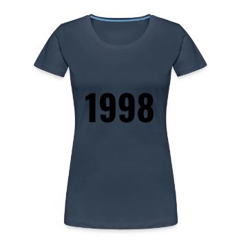 1998 - Frauen Premium Bio T-Shirt - Navy - Vorne - Mia (176cm)