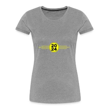 2024 Année du cœur - T-shirt bio Premium Femme - bleu marine - Devant - Mia (176cm)