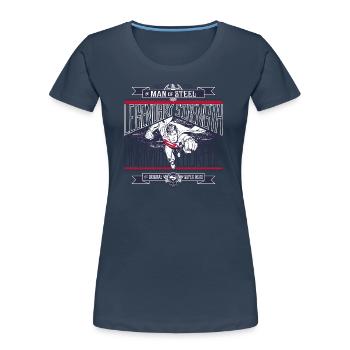 Superman Legendary Strength - Frauen Premium Bio T-Shirt - Navy - Vorne - Mia (176cm)