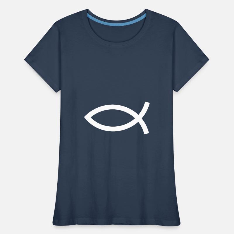 Jesus fish white Ichthys fish fish Women's Premium Organic T-Shirt