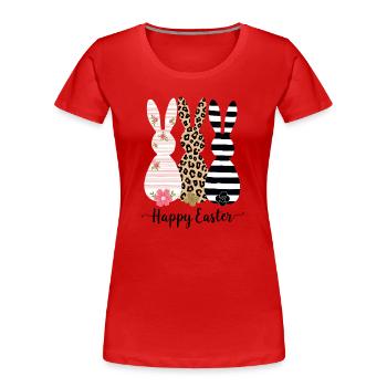 Happy Easter - 3 Easter bunnies wish you a happy Easter - Women's Premium Organic T-Shirt - navy - Front - Mia (176cm)