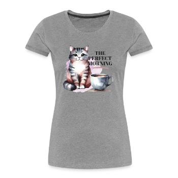 Chats et Dicton du Café Dicton de Chat - T-shirt bio Premium Femme - bleu marine - Devant - Mia (176cm)