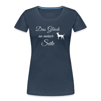 Das Glück an meiner Seite - Frauen Premium Bio T-Shirt - Navy - Vorne - Mia (176cm)