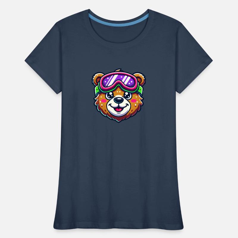 Bear Comic Ski Goggles Women's Premium Organic T-Shirt