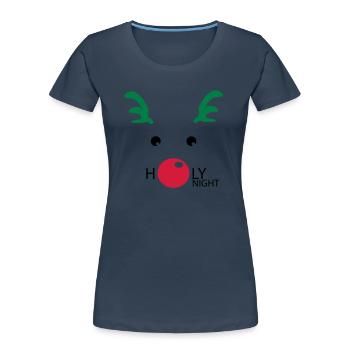 Holy Rudolph - Frauen Premium Bio T-Shirt - Navy - Vorne - Mia (176cm)